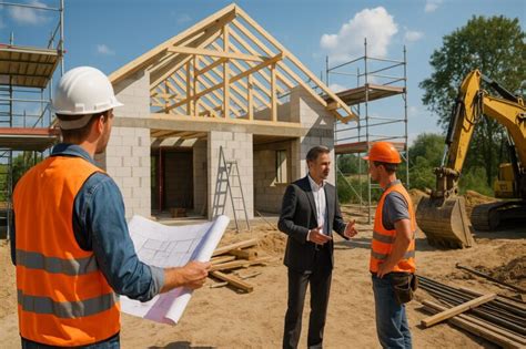 Obraz przedstawiający współpracę między projektantem, inwestorem i wykonawcą na budowie