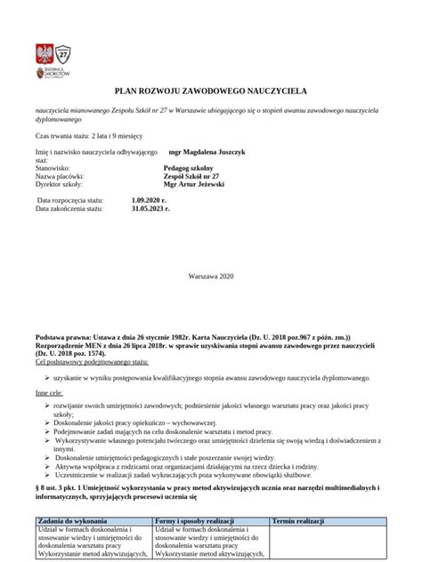 Schemat ścieżki rozwoju zawodowego nauczyciela