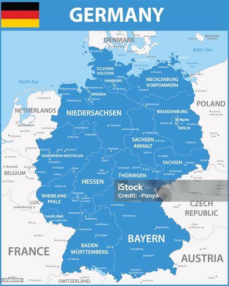 Mapa Niemiec z zaznaczonymi regionami o najwyższych zarobkach