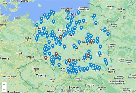 Mapa pokazująca lokalizacje biur firmy Aegon