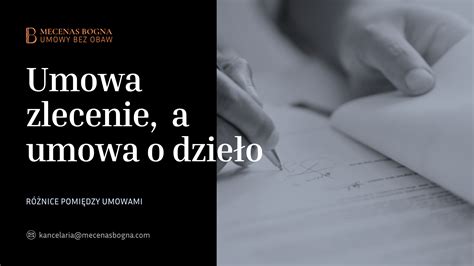 Infografika pokazująca różnice między umową o dzieło a umową zlecenie