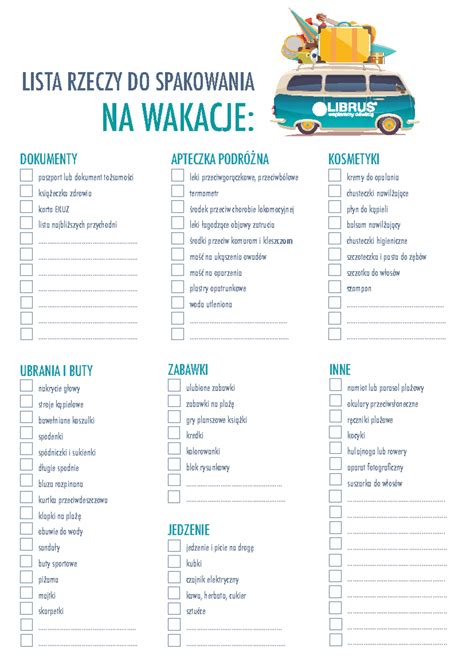 Lista rzeczy do spakowania na wakacje