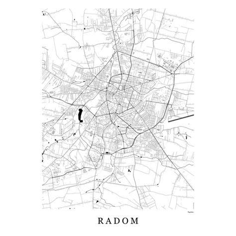 Mapa Radomia z zaznaczonymi obszarami dostaw