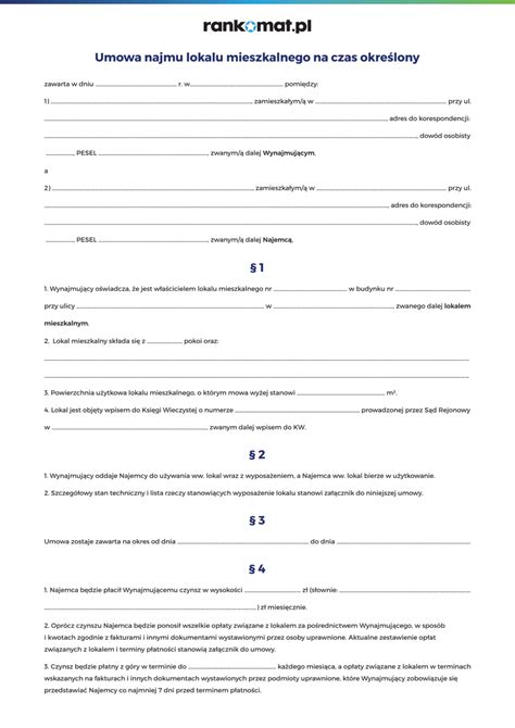 Umowa najmu mieszkania