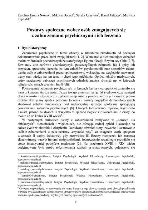 Proces leczenia osób z zaburzeniami psychicznymi