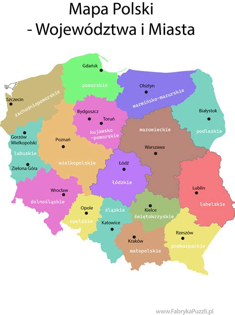 Mapa Polski z zaznaczonymi regionami o najwyższych i najniższych zarobkach dla psychologów.