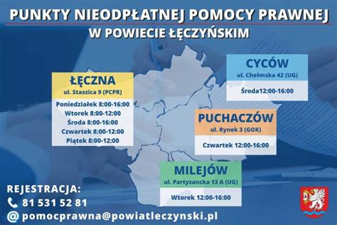 Mapa punktów nieodpłatnej pomocy prawnej w Lublinie