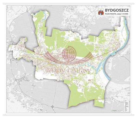 Mapa Bydgoszczy z zaznaczonymi placówkami edukacyjnymi