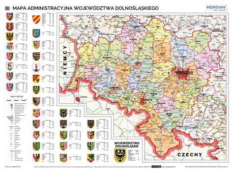 Mapa województwa dolnośląskiego z zaznaczonym Lwówkiem Śląskim