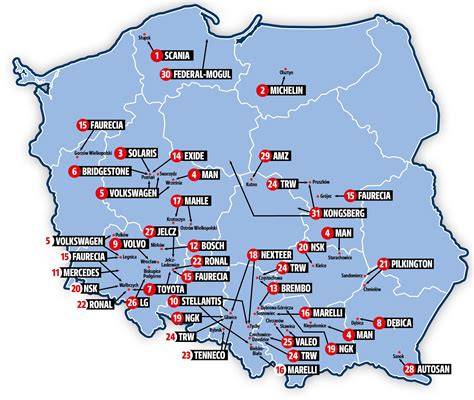 Mapa pokazująca lokalizacje oddziałów Promedica24 w Polsce