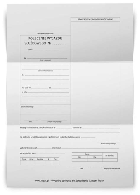 Wzór polecenia wyjazdu