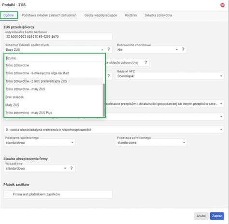 Schemat naliczania podatku i składek ZUS
