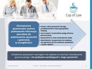 Infografika przedstawiająca uprawnienia zamawiającego z tytułu rękojmi i gwarancji