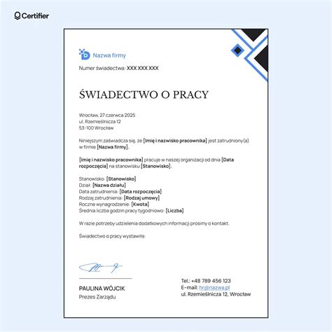 Fragment świadectwa pracy dotyczący okresów nieskładkowych.