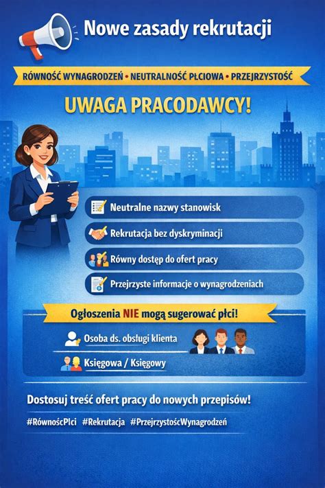 Infografika dotycząca neutralności płciowej w ogłoszeniach o pracę