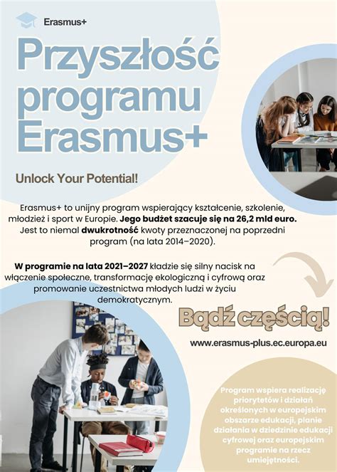 Infografika przedstawiająca korzyści z uczestnictwa w programie Erasmus+