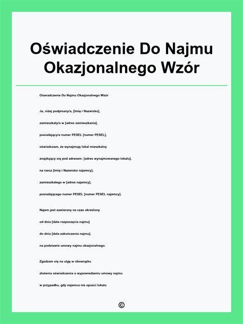 Schemat najmu okazjonalnego