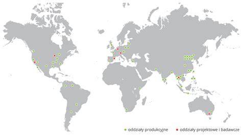 Mapa lokalizacji fabryk i oddziałów Bilstein Group na świecie
