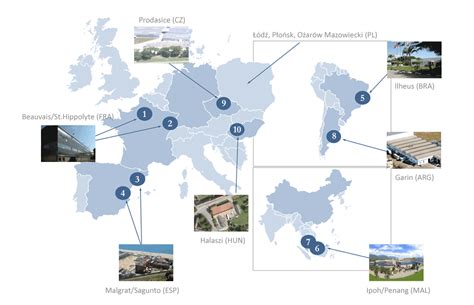 Mapa globalnej obecności TÜV Rheinland