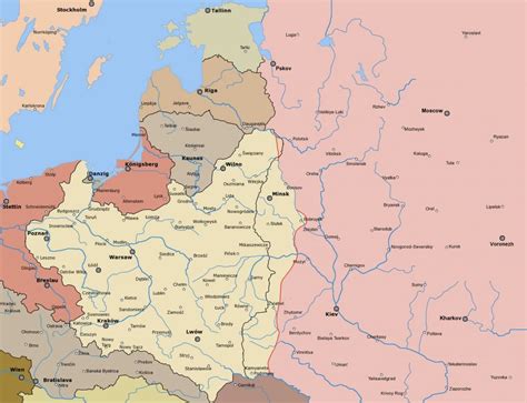 Mapa frontu wojny polsko-bolszewickiej