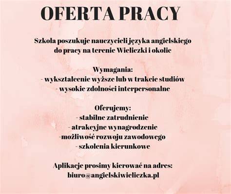 Przykładowe ogłoszenia o pracę z różnych branż