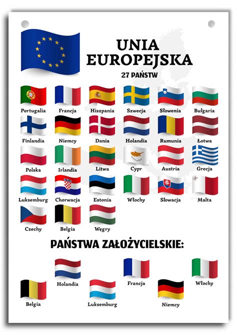 Flaga Unii Europejskiej i flagi państw członkowskich