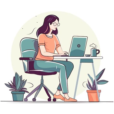 Ilustracja przedstawiająca osobę pracującą zdalnie podczas urlopu