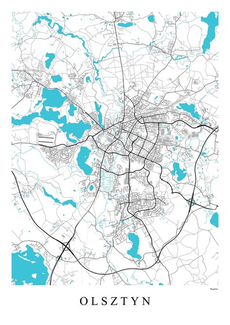 Mapa Gminy Olsztyn z zaznaczonymi placówkami oświatowymi
