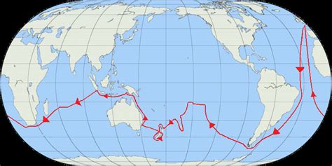 Mapa pierwszej wyprawy Jamesa Cooka