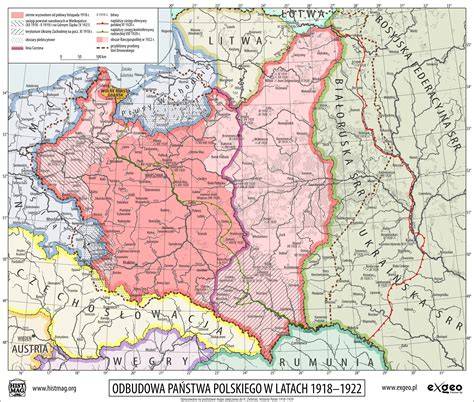 Mapa Polski z 1920 roku podkreślająca odzyskanie wybrzeża