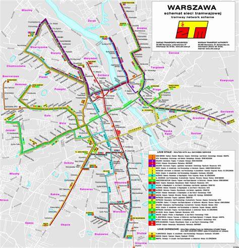 Mapa z zaznaczonymi przystankami komunikacji miejskiej