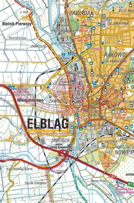 Mapa Elbląga z zaznaczonym Urzędem Miasta