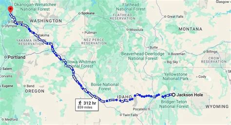 Mapa przedstawiająca trasę podróży Ellie i Joela