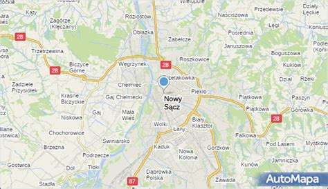Mapa Nowego Sącza i okolic