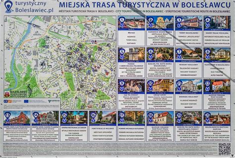 Mapa Bolesławca z zaznaczonymi centrami przemysłowymi i usługowymi