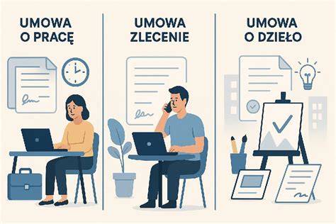 grafika przedstawiająca porównanie umowy o pracę i umowy zlecenie