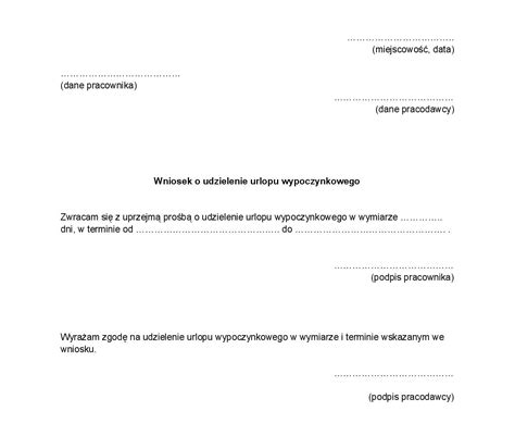 Pracownik składający wniosek o urlop