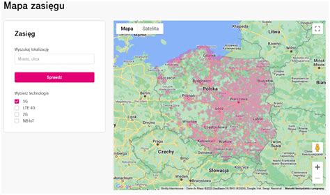 Mapa pokazująca zasięg pracy zdalnej w Polsce