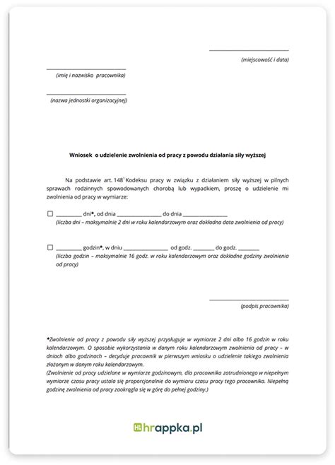 Pracownik piszący wniosek o urlop