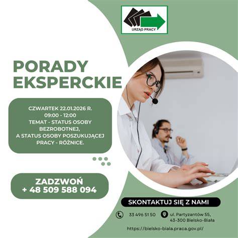Infografika porównująca status osoby bezrobotnej i osoby poszukującej pracy