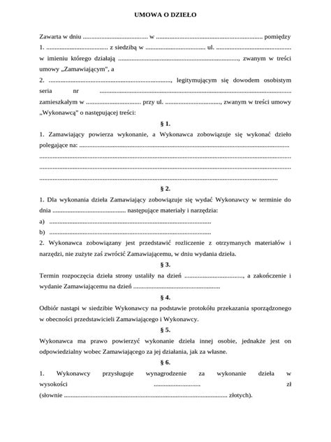 Umowa o dzieło na tle samochodu