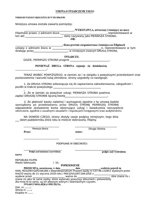 Lista usług księgowych w ramach umowy zlecenie
