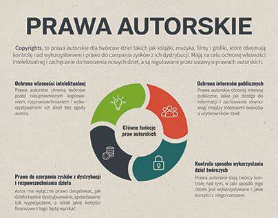 Infografika przedstawiająca podział praw autorskich