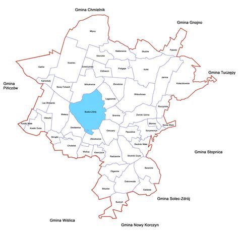 Mapa powiatu gorlickiego