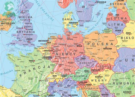 Mapa Europy z zaznaczonymi stawkami płacy minimalnej w krajach sąsiadujących z Niemcami