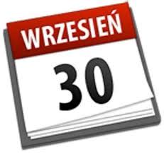 Kalendarz z zaznaczoną datą 30 września