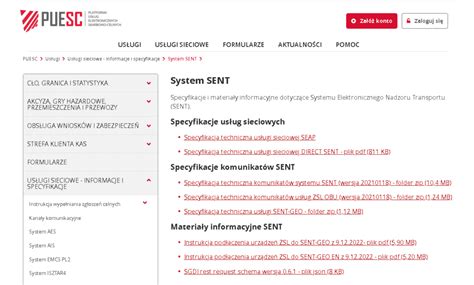 Proces zgłoszenia w systemie SENT