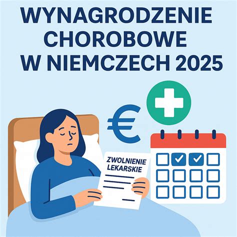 Grafika przedstawiająca proces otrzymywania zasiłku chorobowego w Niemczech