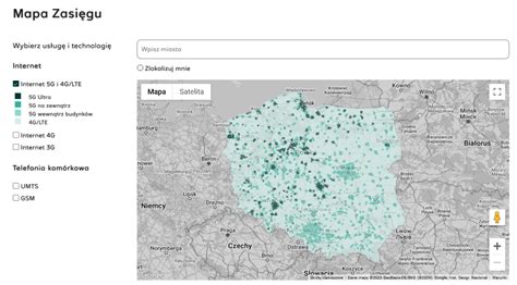 mapa zasięgu 5G w Polsce