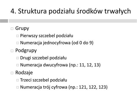 Klasyfikacja środków trwałych według grup